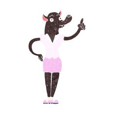 cartoon werewolf woman with idea N5