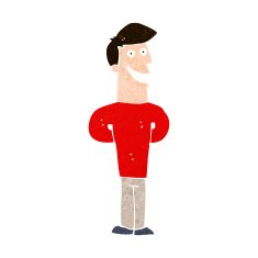 cartoon grinning man N80