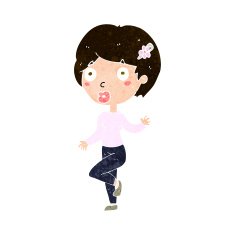 cartoon surprised woman N217