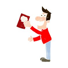 cartoon man with book N9