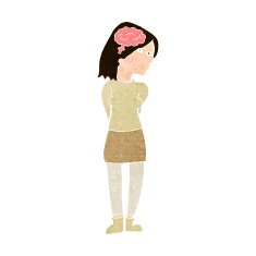 cartoon brainy woman N9