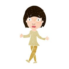 cartoon surprised woman N218
