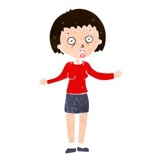 cartoon woman making excuses N18