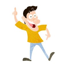 cartoon man with great idea N36