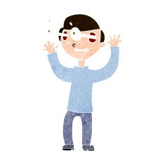 cartoon man with popping out eyes N27