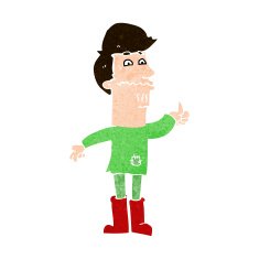cartoon nervous man N141