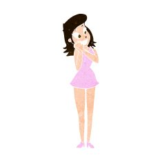 cartoon excited woman N122