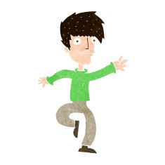 cartoon happy man dancing N34