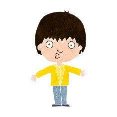 cartoon amazed boy N18
