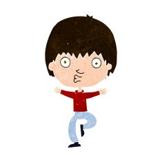 cartoon excited boy N141