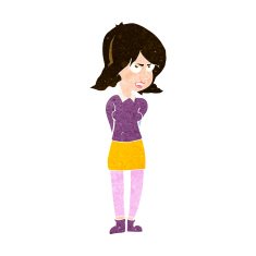 cartoon annoyed woman N176