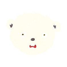 cartoon polar bear face N18