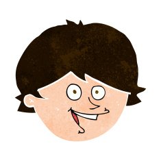 cartoon happy boy face N44