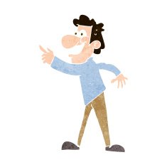 cartoon man pointing and laughing N33