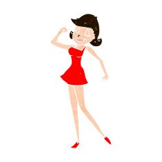 cartoon woman with can do attitude N10