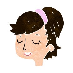cartoon pretty female face N87