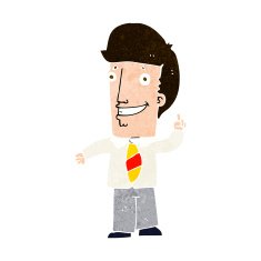 cartoon office man with idea N9