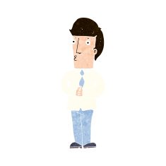 cartoon nervous man N142