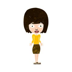 cartoon woman shrugging shoulders N437