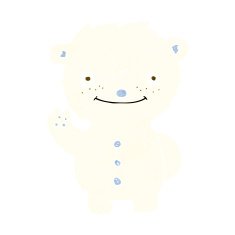 cartoon waving polar bear N35