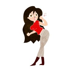 cartoon woman raising fist N9