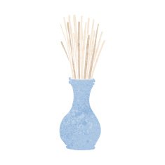 cartoon reeds in vase N10