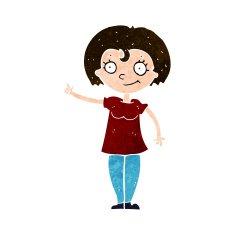cartoon happy woman pointing N62
