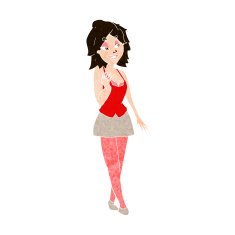 cartoon attractive office woman N10