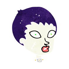 cartoon female zombie head N9