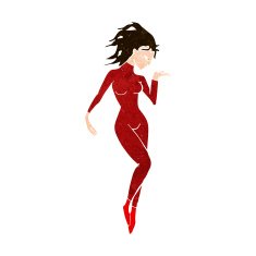cartoon future space woman N10