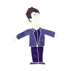 cartoon vampire man with open arms N9
