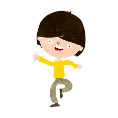 cartoon happy boy dancing N8