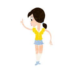 cartoon girl with idea N17
