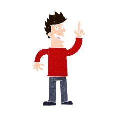 cartoon man with great new idea N9