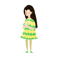cartoon surprised girl N19