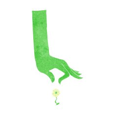 cartoon hand picking flower N10