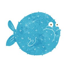 Cartoon Puffer Fish N20