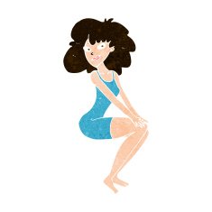 cartoon sitting woman in dress N10