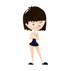 cartoon angry woman N17