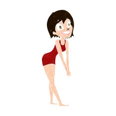 cartoon excited woman N123