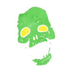 cartoon scary skull N26