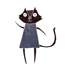 cute cartoon black cat waving N8