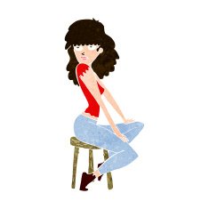 cartoon woman striking pose N10