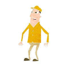 cartoon shocked man N118
