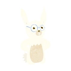 cartoon rabbit wearing spectacles N10