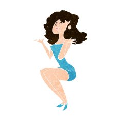 cartoon attractive woman sitting N10