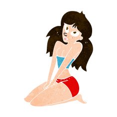 cartoon woman in skimpy clothing N10