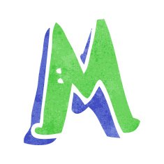 Cartoon Letter M N17