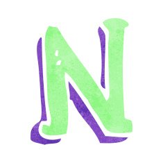 Cartoon Letter N N15