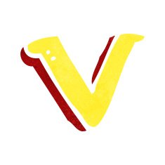 Cartoon Letter V N16